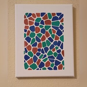 Mosaic Abstract Art Home Decor Stretched Canvas Wall Decor 8x10"